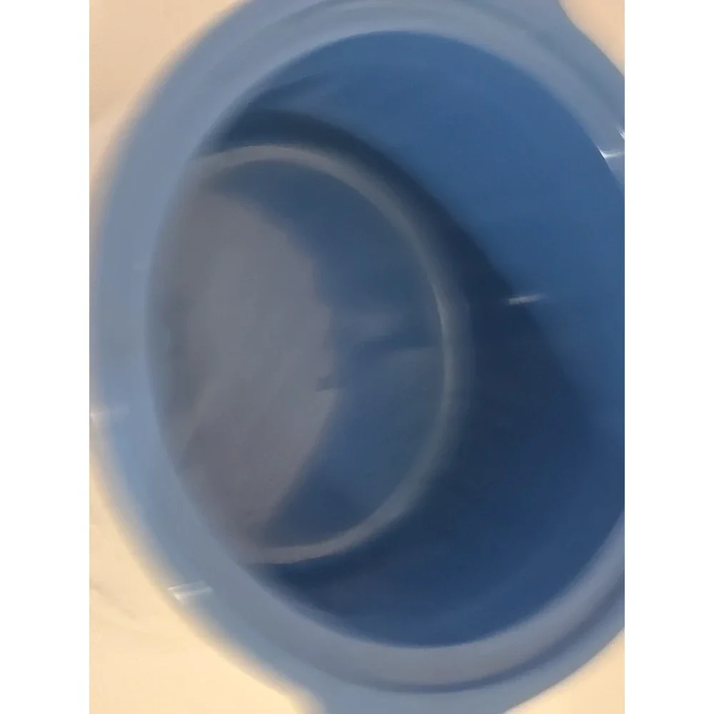 VINTAGE Rival Crock Pot 3120 2.5 Qt Blue Floral Pattern Stoneware Slow Cooker